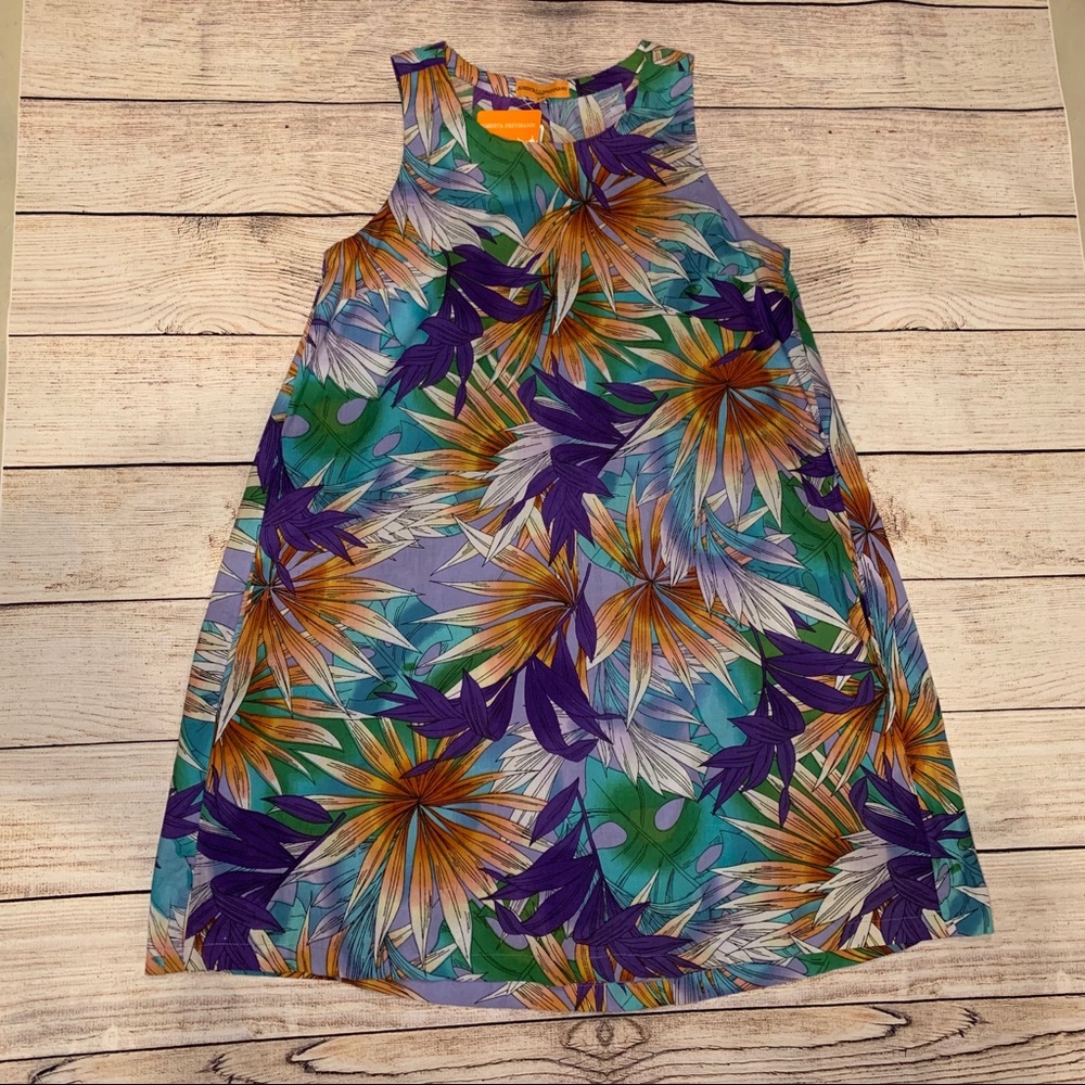 Roberta Freymann Tropical Floral Dress w/ Pockets!